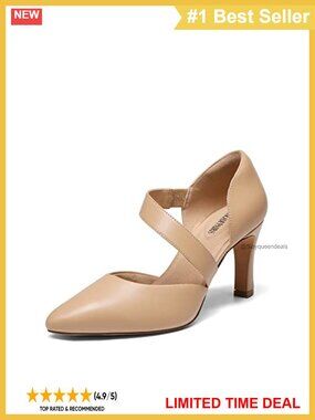 Women's Pointed Toe 3 Inch Heel Pumps Comfort Latex Insole Work Shoes